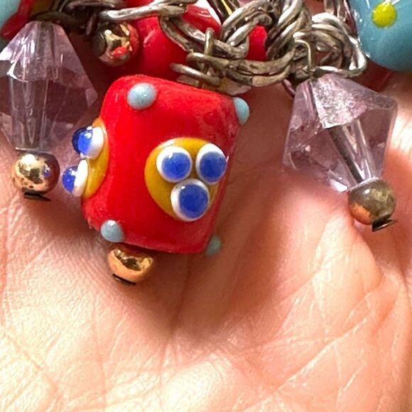 Sterling silver colorful beaded bracelet - Picture 4 of 7